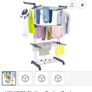 Multi-Tier Clothes Drying Rack - Gray